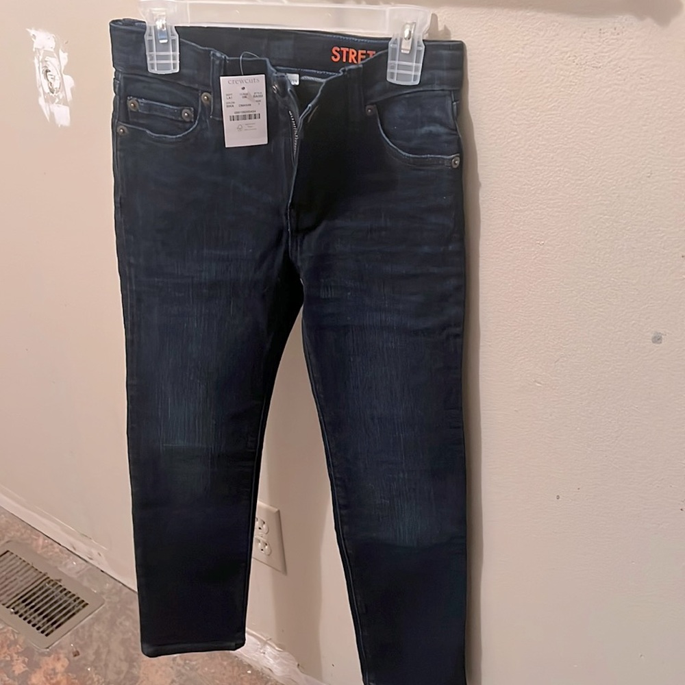 CREWCUTS-DENIM Snap button Blue jeans for boys!